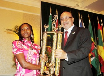 Euleen Josiah-Tanner awarded for winning 2011 CARICOM 10K Race